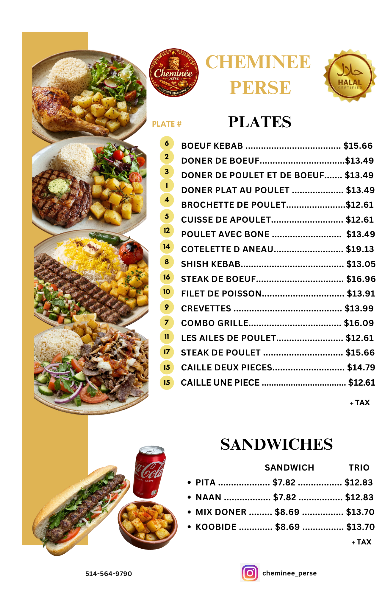 Menu Cheminée Perse